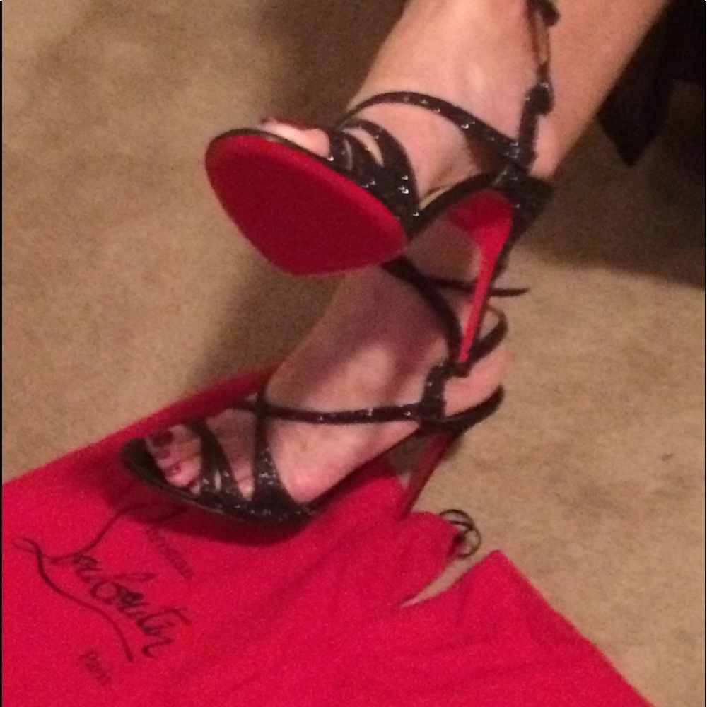Christian louboutin black sandals